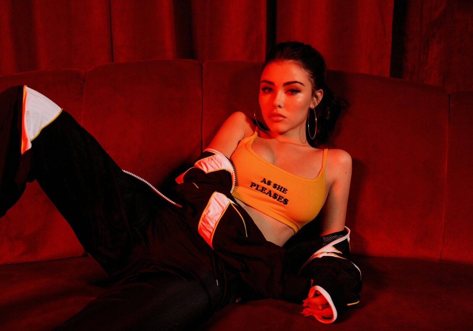 Madison Beer As She Pleases | Red Light Photoshoot Poster | Modern Pop Star Art - Music Poster