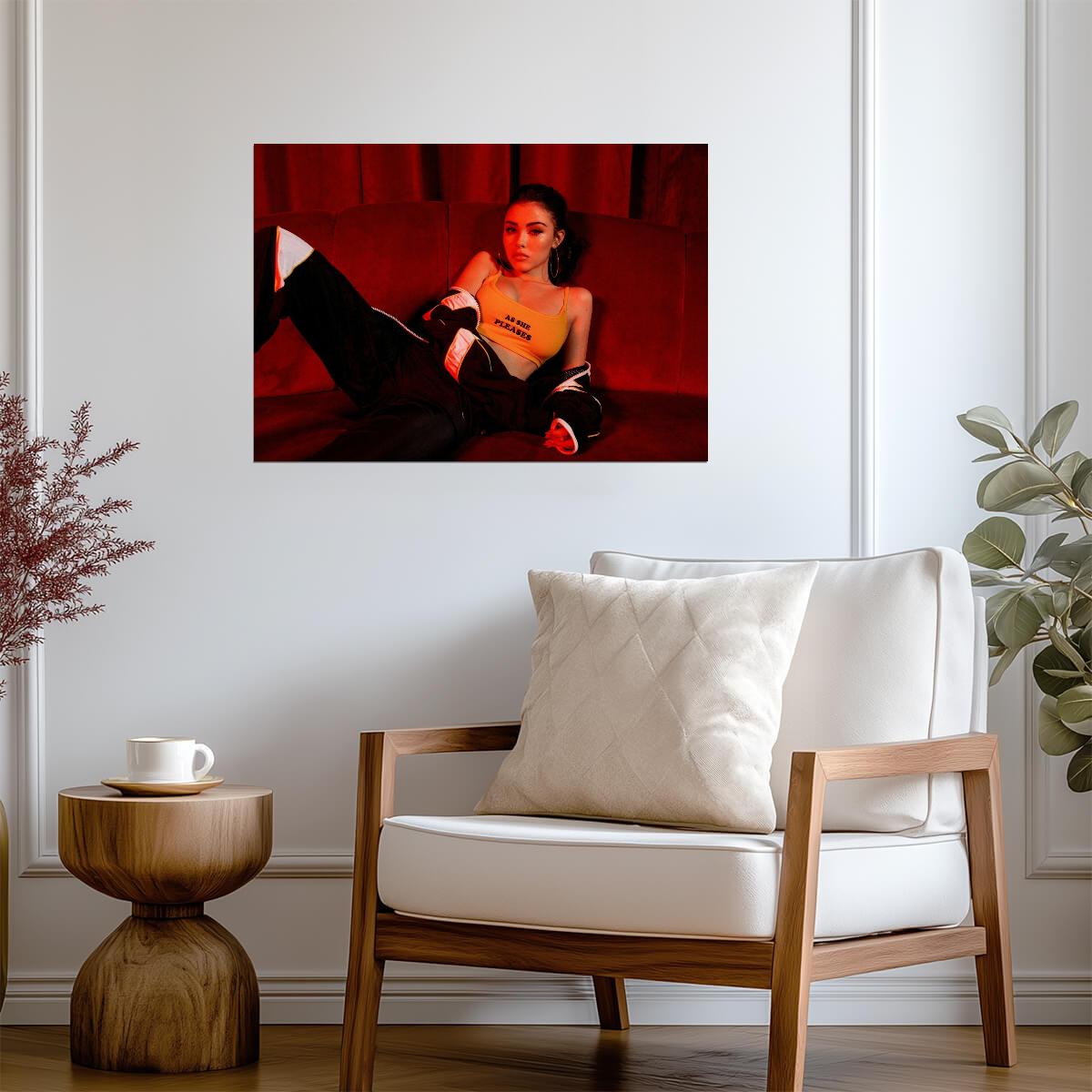 Madison Beer As She Pleases | Red Light Photoshoot Poster | Modern Pop Star Art - Music Poster