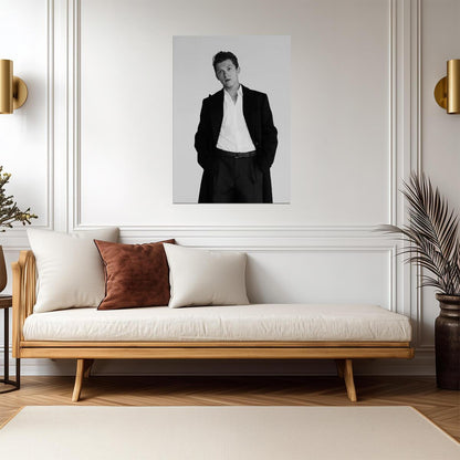 Tom Holland Black and White Portrait | Celebrity Poster | Modern Actor Wall Art - Celebrities Poster