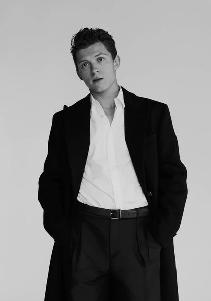 Tom Holland Black and White Portrait | Celebrity Poster | Modern Actor Wall Art - Celebrities Poster
