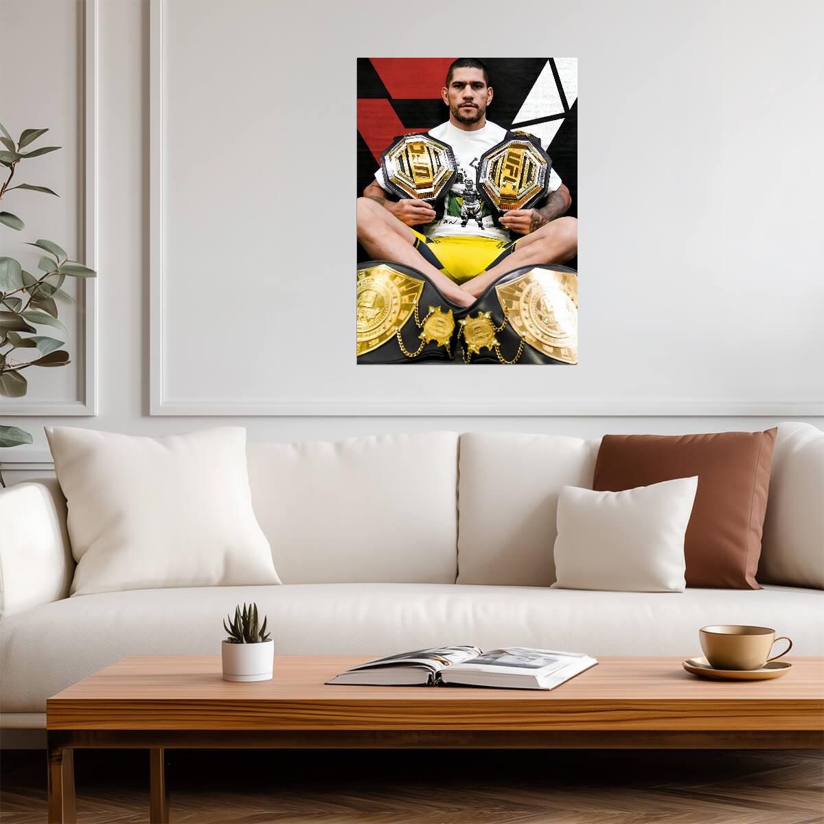 Alex Pereira Double Champion | MMA Poster | Two Division King - Sports Poster