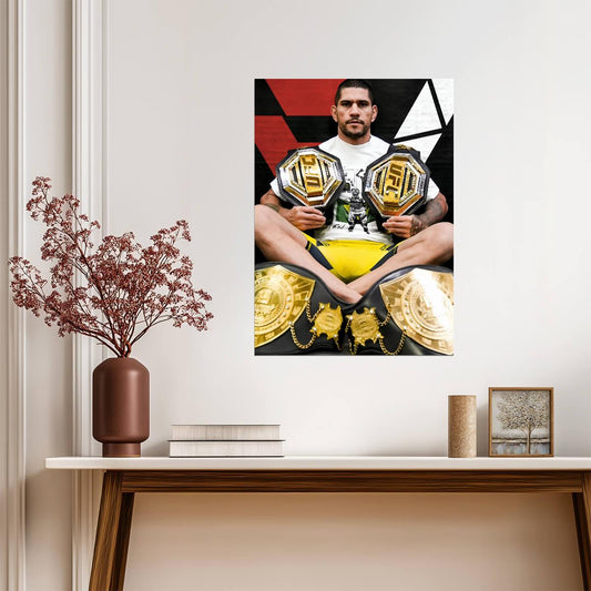 Alex Pereira Double Champion | MMA Poster | Two Division King - Sports Poster