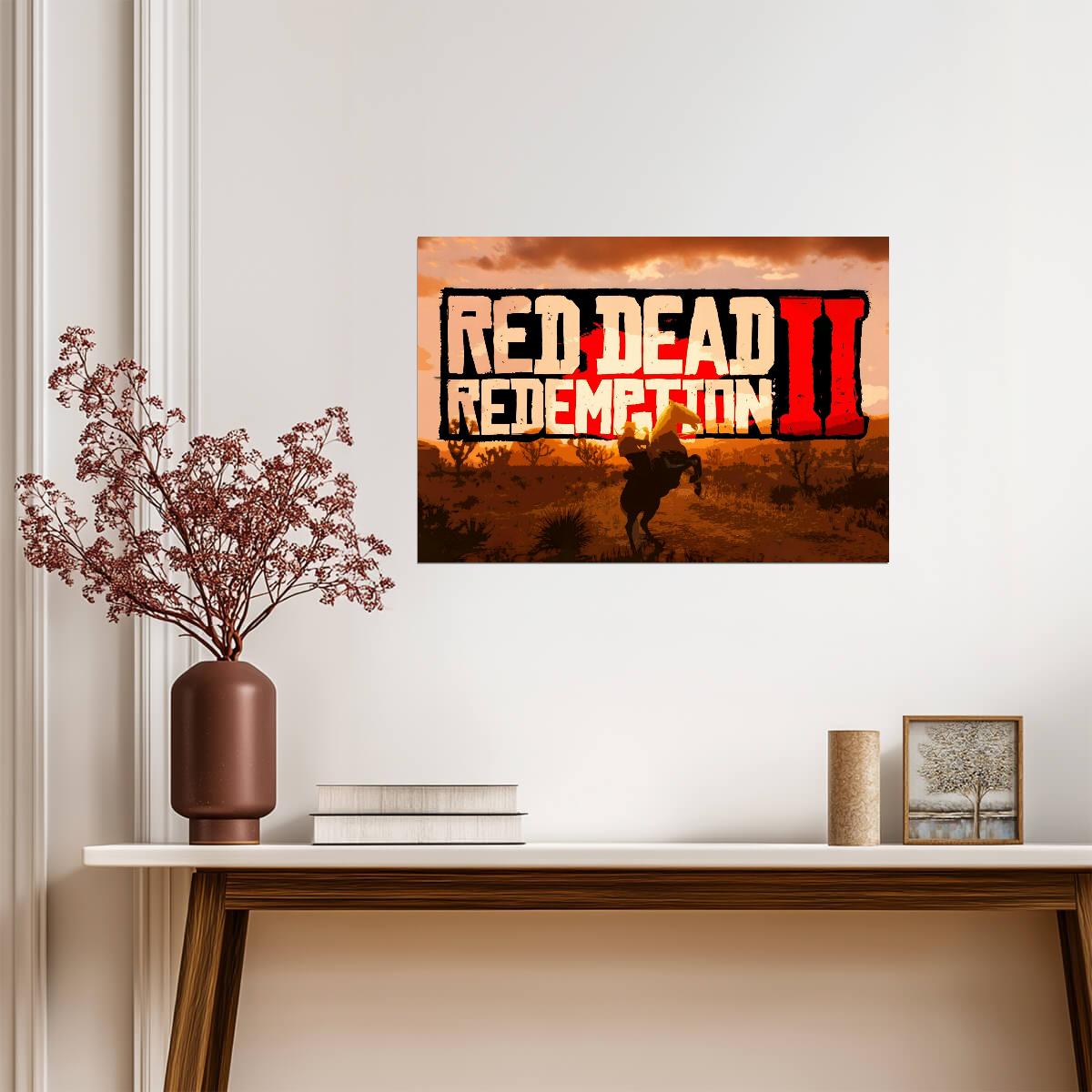 Red Dead Redemption 2 Logo | Western Game Poster | Cowboy Gaming Decor - Video Games Poster