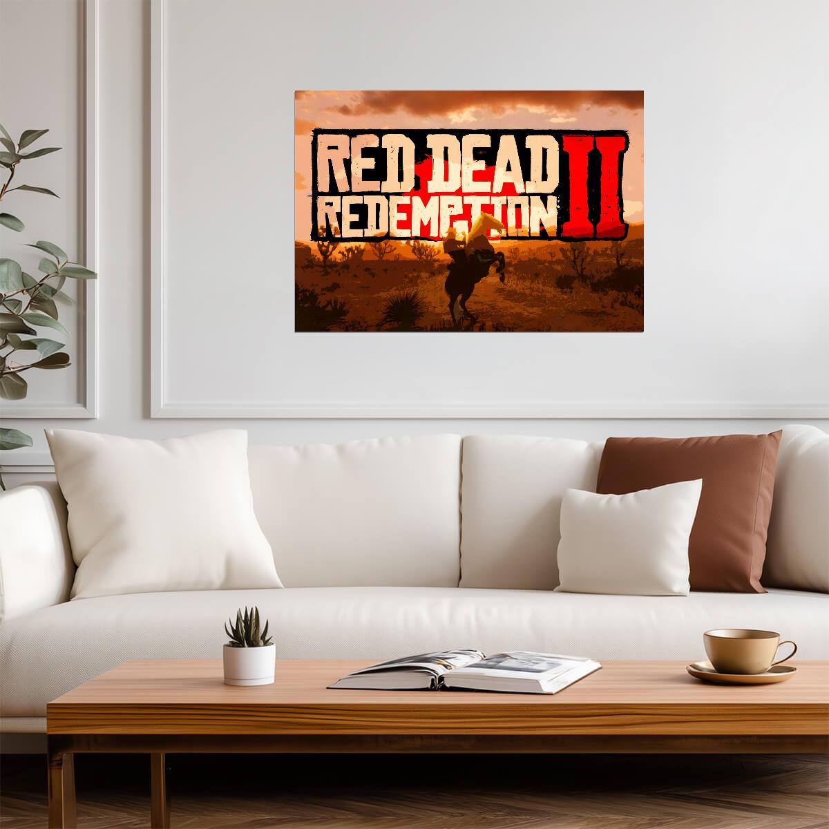 Red Dead Redemption 2 Logo | Western Game Poster | Cowboy Gaming Decor - Video Games Poster