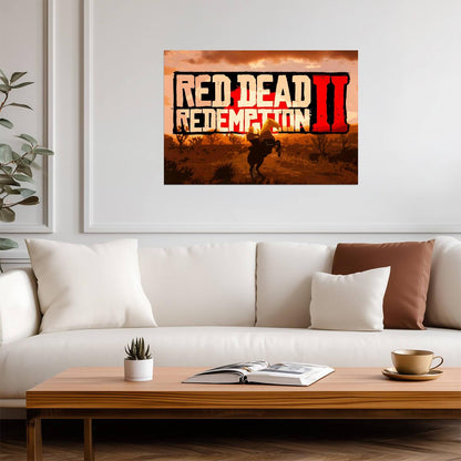 Red Dead Redemption 2 Logo | Western Game Poster | Cowboy Gaming Decor - Video Games Poster