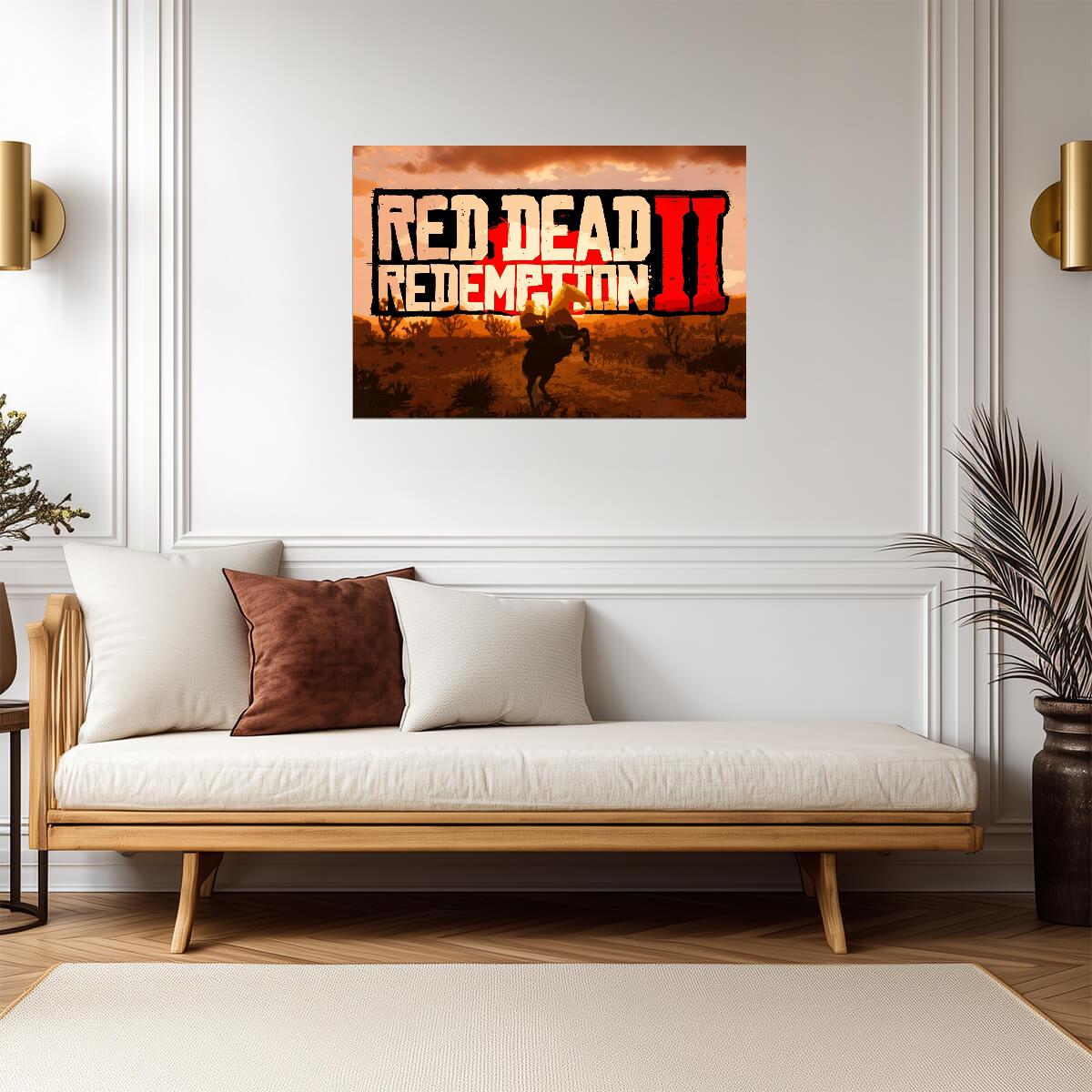 Red Dead Redemption 2 Logo | Western Game Poster | Cowboy Gaming Decor - Video Games Poster
