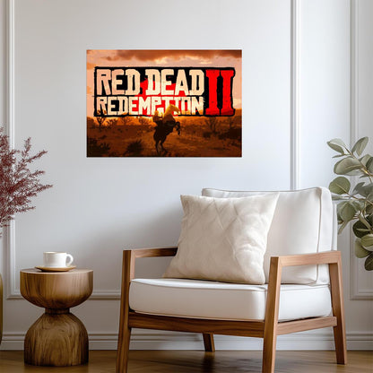 Red Dead Redemption 2 Logo | Western Game Poster | Cowboy Gaming Decor - Video Games Poster