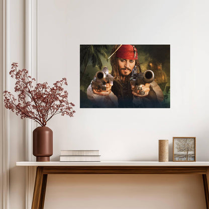 Pirates of the Caribbean Johnny Depp as Jack Sparrow | Action Movie Poster | Fantasy Pirate Film Art - Movies & TV Poster