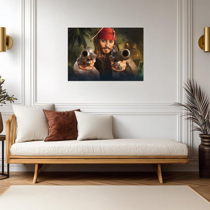 Pirates of the Caribbean Johnny Depp as Jack Sparrow | Action Movie Poster | Fantasy Pirate Film Art - Movies & TV Poster