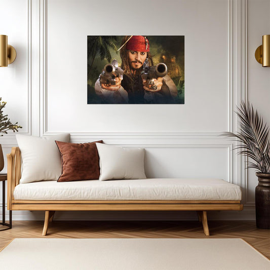 Pirates of the Caribbean Johnny Depp as Jack Sparrow | Action Movie Poster | Fantasy Pirate Film Art - Movies & TV Poster