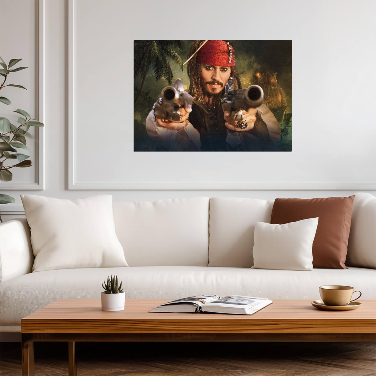 Pirates of the Caribbean Johnny Depp as Jack Sparrow | Action Movie Poster | Fantasy Pirate Film Art - Movies & TV Poster