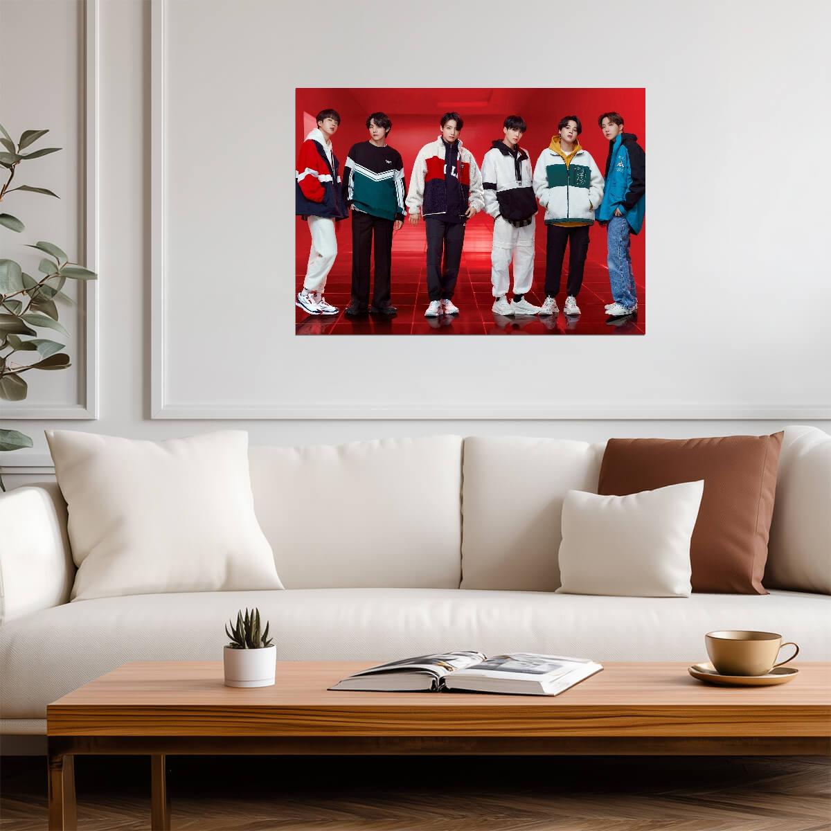 BTS Bangtan Boys Fila Photoshoot | K-Pop Music Poster | Korean Boy Band Art - Music Poster