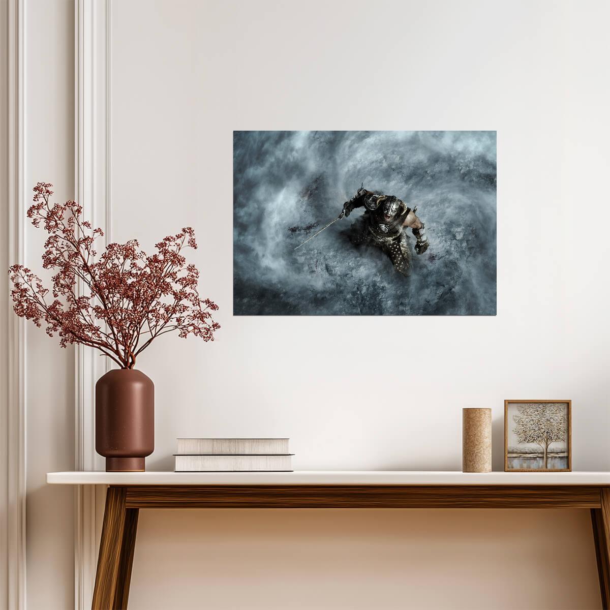 Skyrim Dragonborn Battle Cry | Action RPG Poster | Fantasy Warrior Wall Art - Video Games Poster