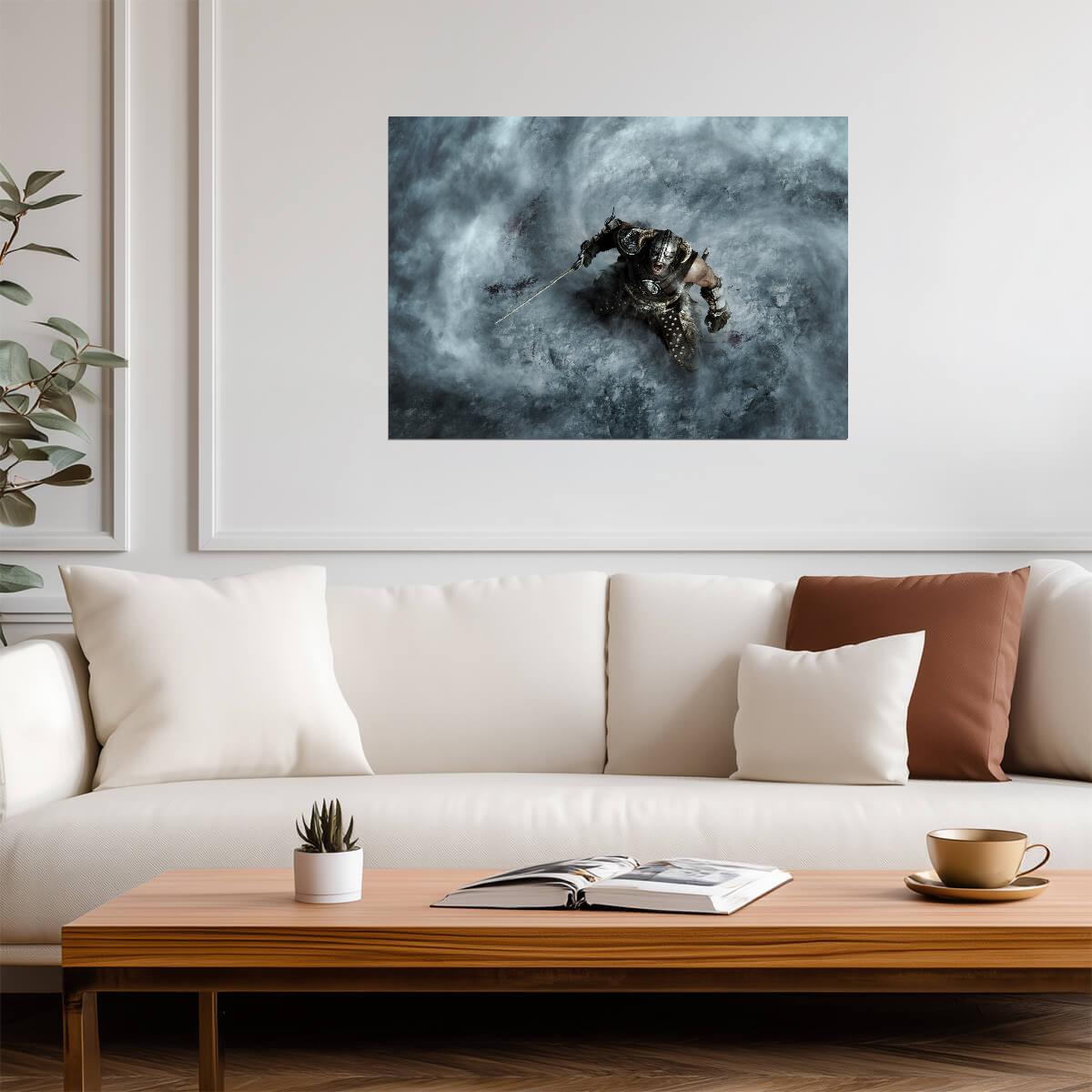 Skyrim Dragonborn Battle Cry | Action RPG Poster | Fantasy Warrior Wall Art - Video Games Poster