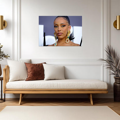 Doja Cat Close Up Portrait | Red Carpet Fashion Poster | Music Star Wall Art - Music Poster