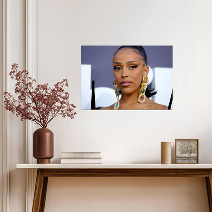 Doja Cat Close Up Portrait | Red Carpet Fashion Poster | Music Star Wall Art - Music Poster