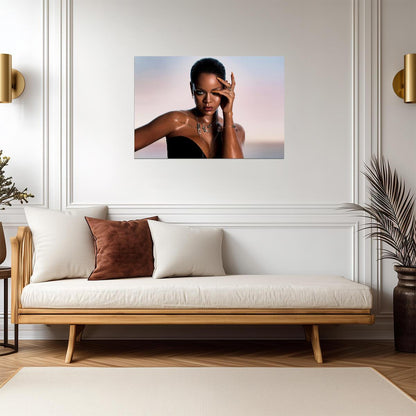 Rihanna Close Up Portrait | Short Hair Photoshoot Poster | Music Celebrity Wall Art - Music Poster
