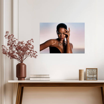 Rihanna Close Up Portrait | Short Hair Photoshoot Poster | Music Celebrity Wall Art - Music Poster