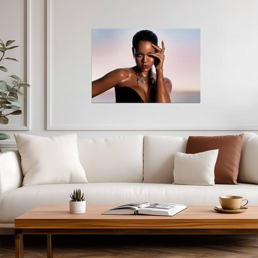Rihanna Close Up Portrait | Short Hair Photoshoot Poster | Music Celebrity Wall Art - Music Poster