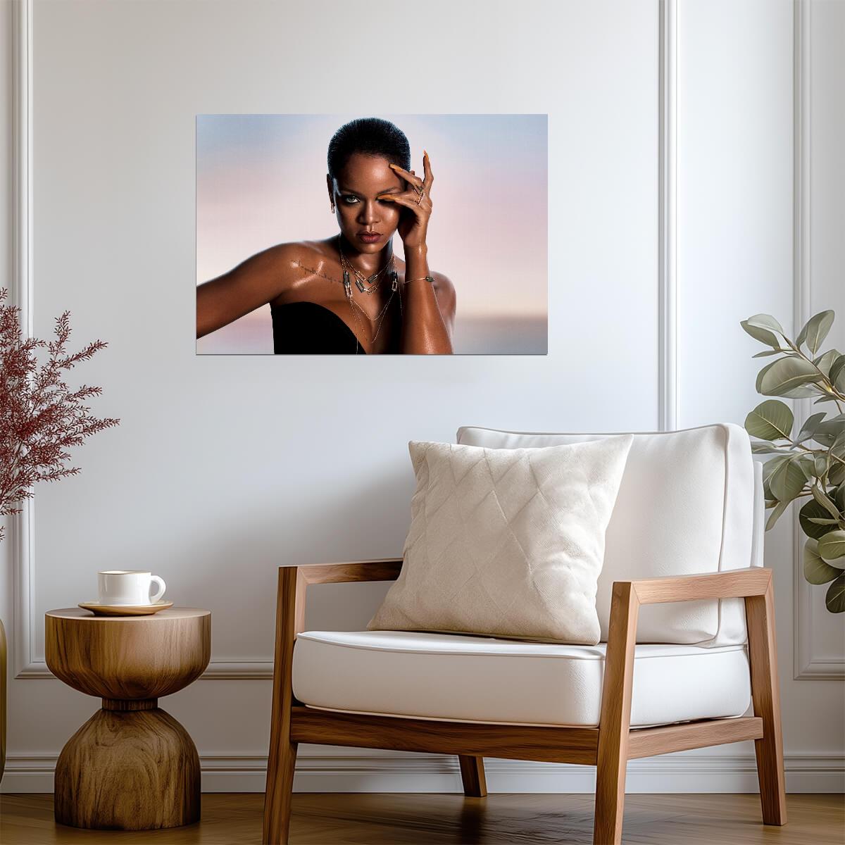 Rihanna Close Up Portrait | Short Hair Photoshoot Poster | Music Celebrity Wall Art - Music Poster