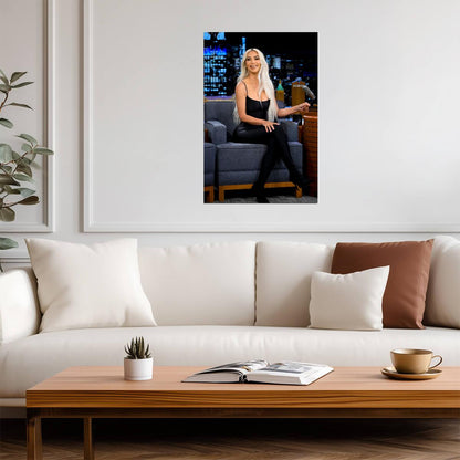 Kim Kardashian on Talk Show | Celebrity Interview Poster | Modern Fashion Wall Art - Celebrities Poster