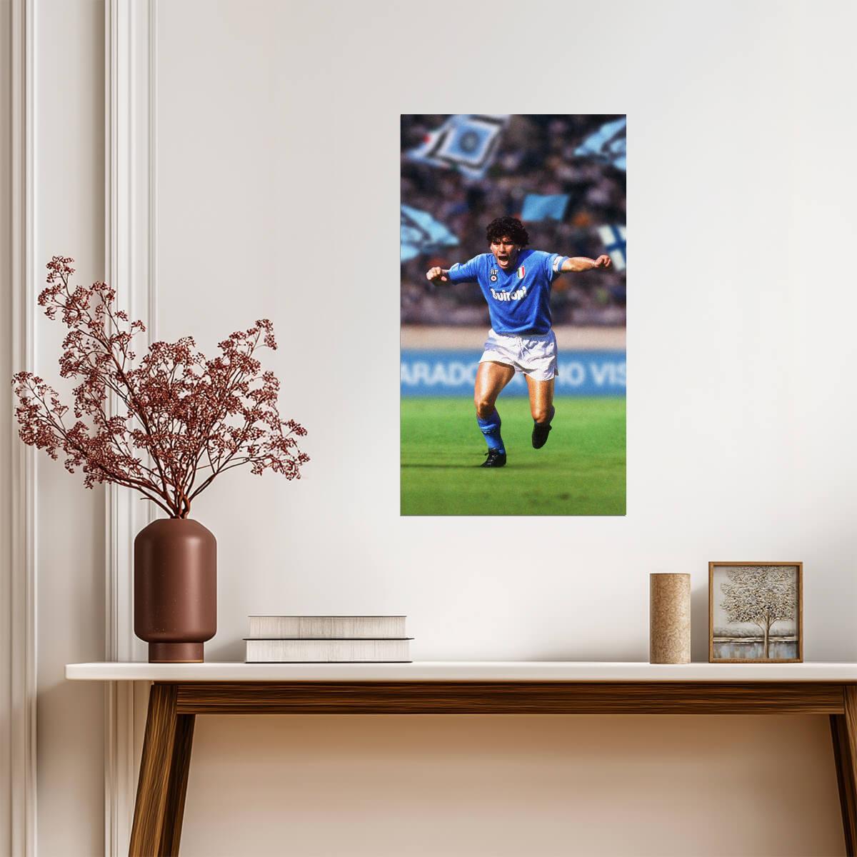 Diego Maradona Napoli Kit | Soccer Poster | Italian Football Legend - Sports Poster