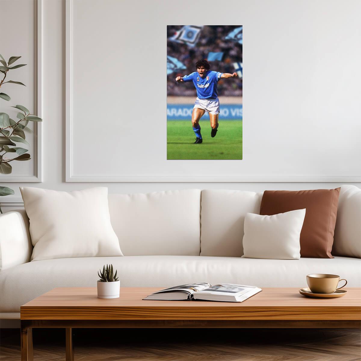 Diego Maradona Napoli Kit | Soccer Poster | Italian Football Legend - Sports Poster