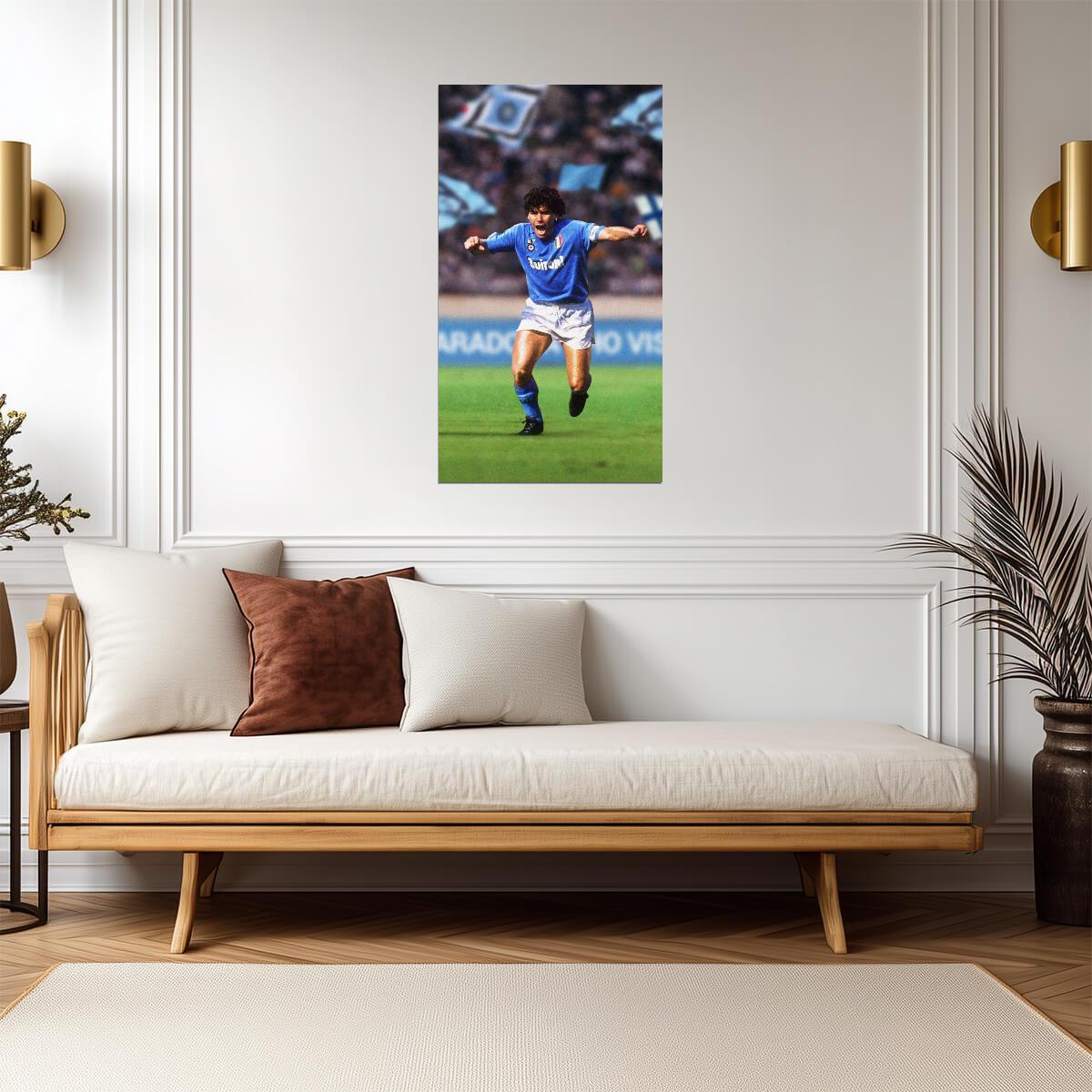 Diego Maradona Napoli Kit | Soccer Poster | Italian Football Legend - Sports Poster