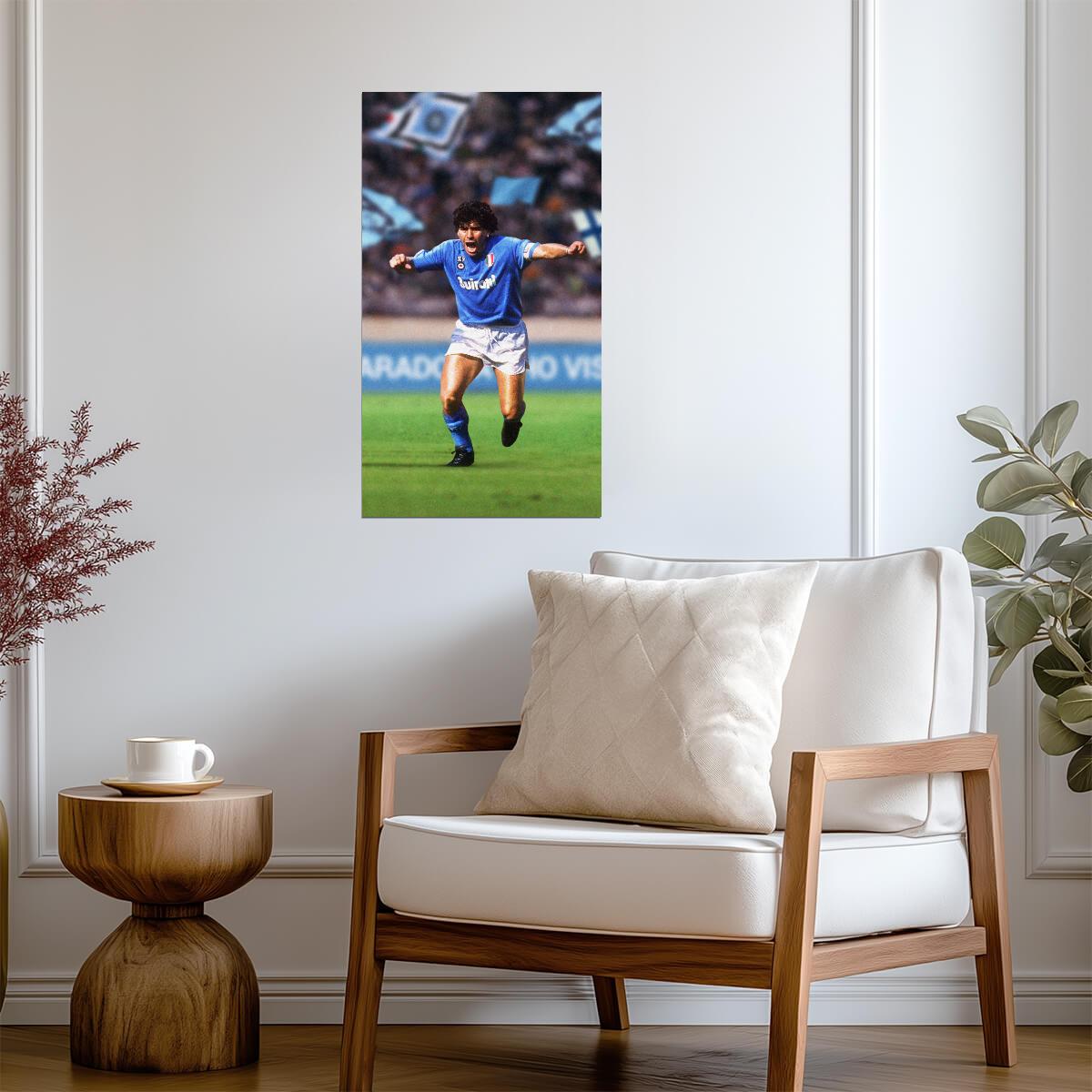 Diego Maradona Napoli Kit | Soccer Poster | Italian Football Legend - Sports Poster