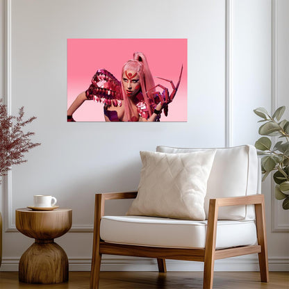Lady Gaga Chromatica Photoshoot | Pink Poster | Pop Music Star Art - Music Poster