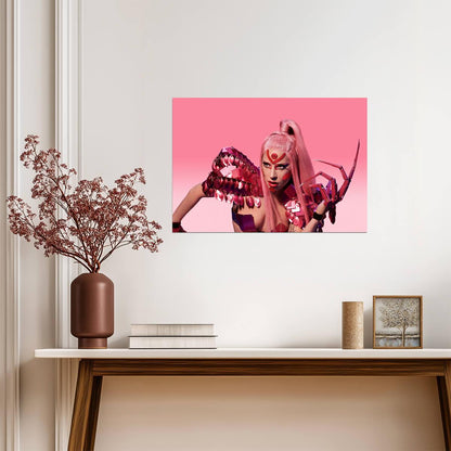 Lady Gaga Chromatica Photoshoot | Pink Poster | Pop Music Star Art - Music Poster