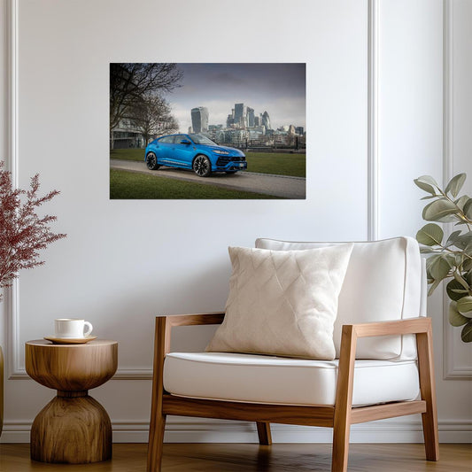 Lamborghini Urus | Blue Luxury SUV Poster | Super SUV in London - Cars Poster