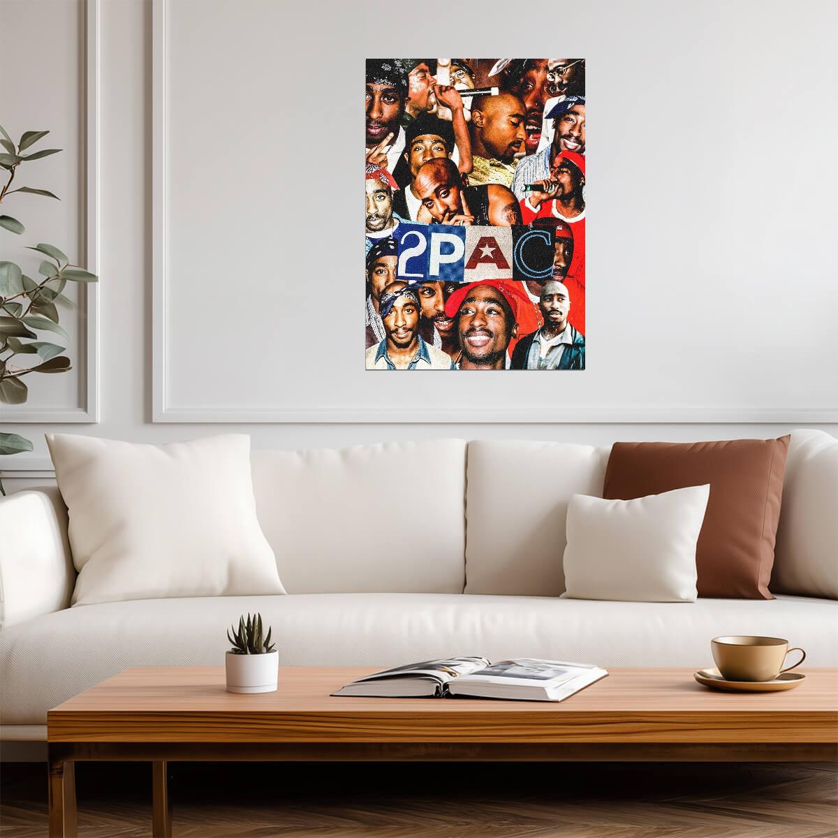 Tupac Shakur 2Pac Collage | Vintage Hip Hop Poster | Rap Legend Tribute Art - Music Poster