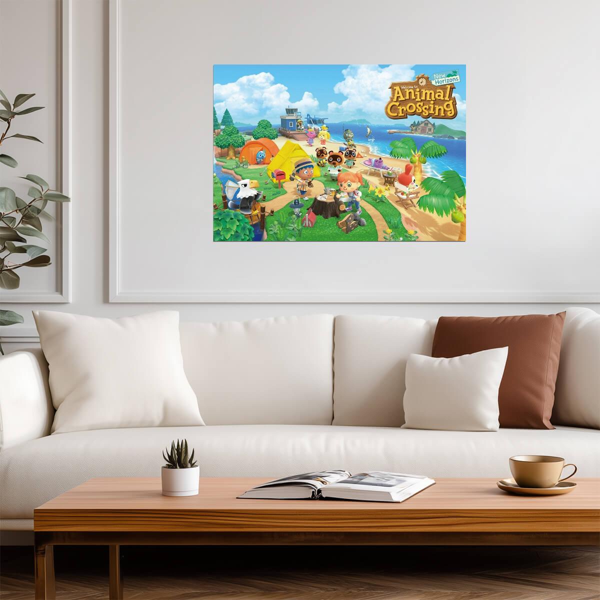 Animal Crossing New Horizons | Island Life Scene Poster | Nintendo Switch Game Art - Video Games Poster