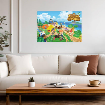 Animal Crossing New Horizons | Island Life Scene Poster | Nintendo Switch Game Art - Video Games Poster