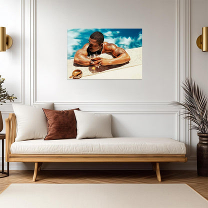 50 Cent in Pool with Cognac | Luxury Lifestyle Poster | Hip Hop Star Wall Art - Music Poster