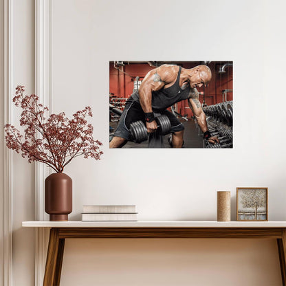 Dwayne Johnson The Rock Lifting | Gym Motivation Poster | Fitness Wall Art - Sports Poster