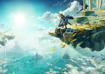 The Legend of Zelda Tears of the Kingdom Link on Sky Island | Key Art Poster | Gamer Gift TOTK Wall Art - Video Games Poster