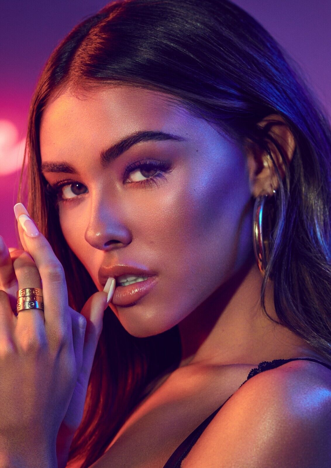 Madison Beer Neon Portrait | Modern Music Poster | Vibrant Pop Star Wall Art - Music Poster