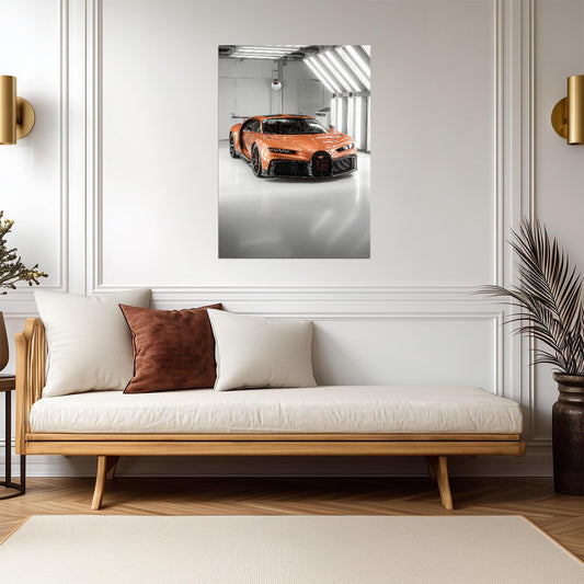 Bugatti Chiron Super Sport | Orange Carbon Fiber Hypercar | Automotive Art Poster - Cars Poster