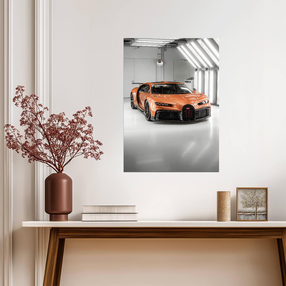 Bugatti Chiron Super Sport | Orange Carbon Fiber Hypercar | Automotive Art Poster - Cars Poster