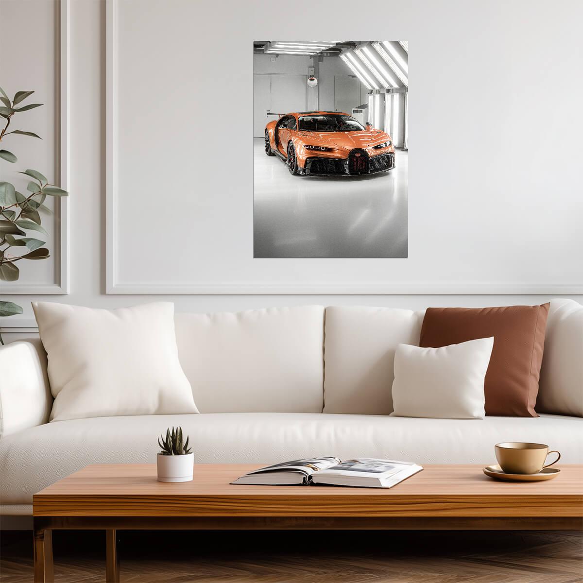 Bugatti Chiron Super Sport | Orange Carbon Fiber Hypercar | Automotive Art Poster - Cars Poster