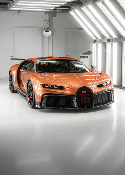 Bugatti Chiron Super Sport | Orange Carbon Fiber Hypercar | Automotive Art Poster - Cars Poster