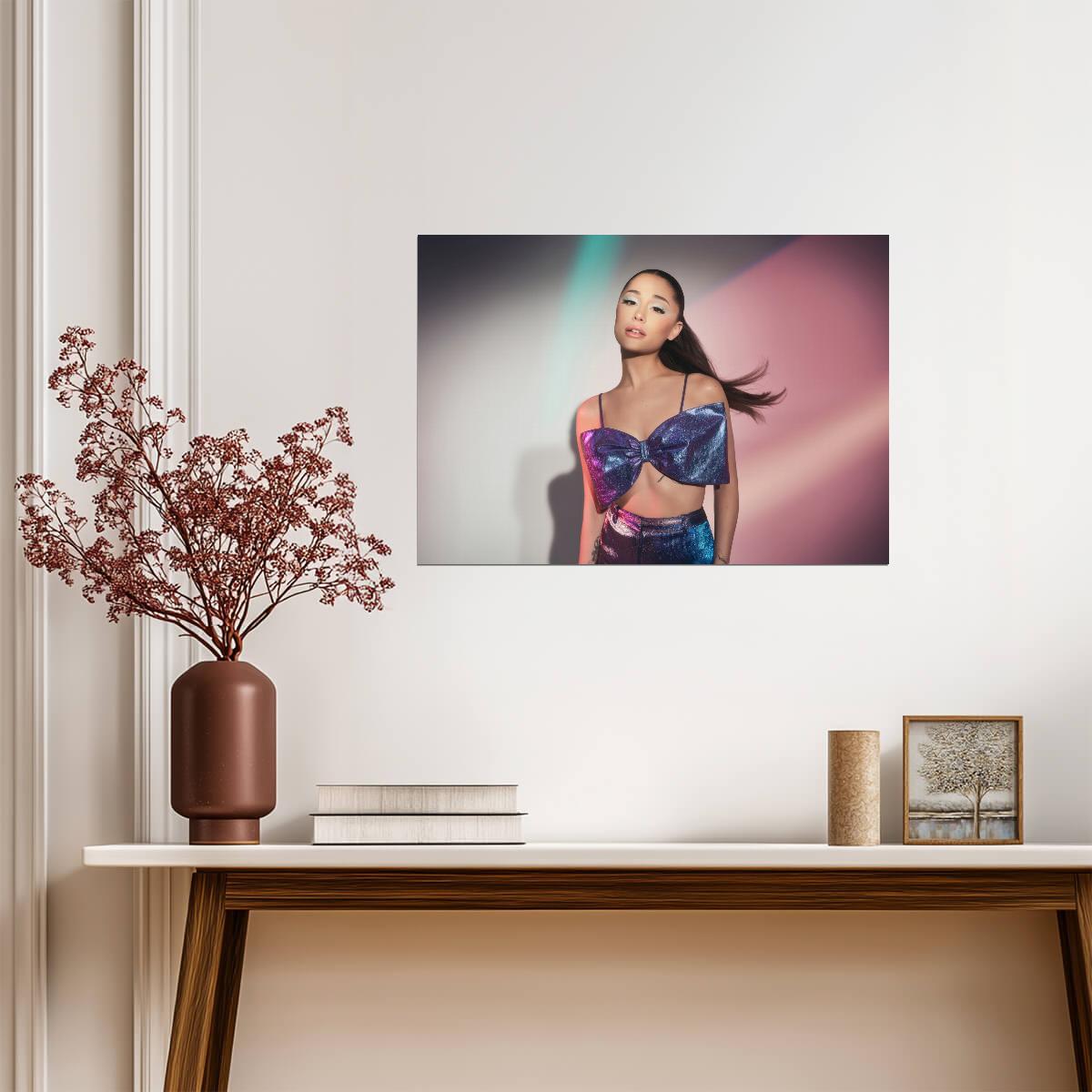 Ariana Grande Purple Bow Top Photoshoot | REM Campaign Poster | Celebrity Wall Art - Music Poster