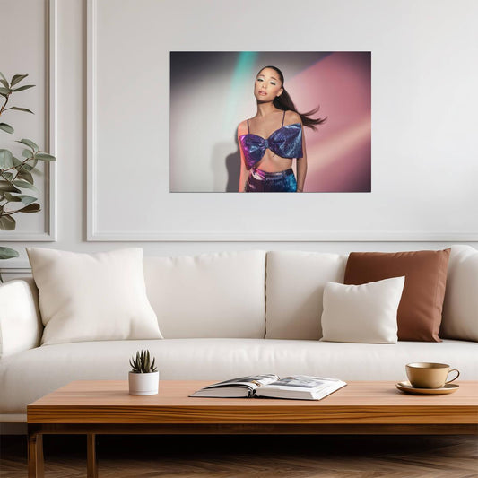Ariana Grande Purple Bow Top Photoshoot | REM Campaign Poster | Celebrity Wall Art - Music Poster