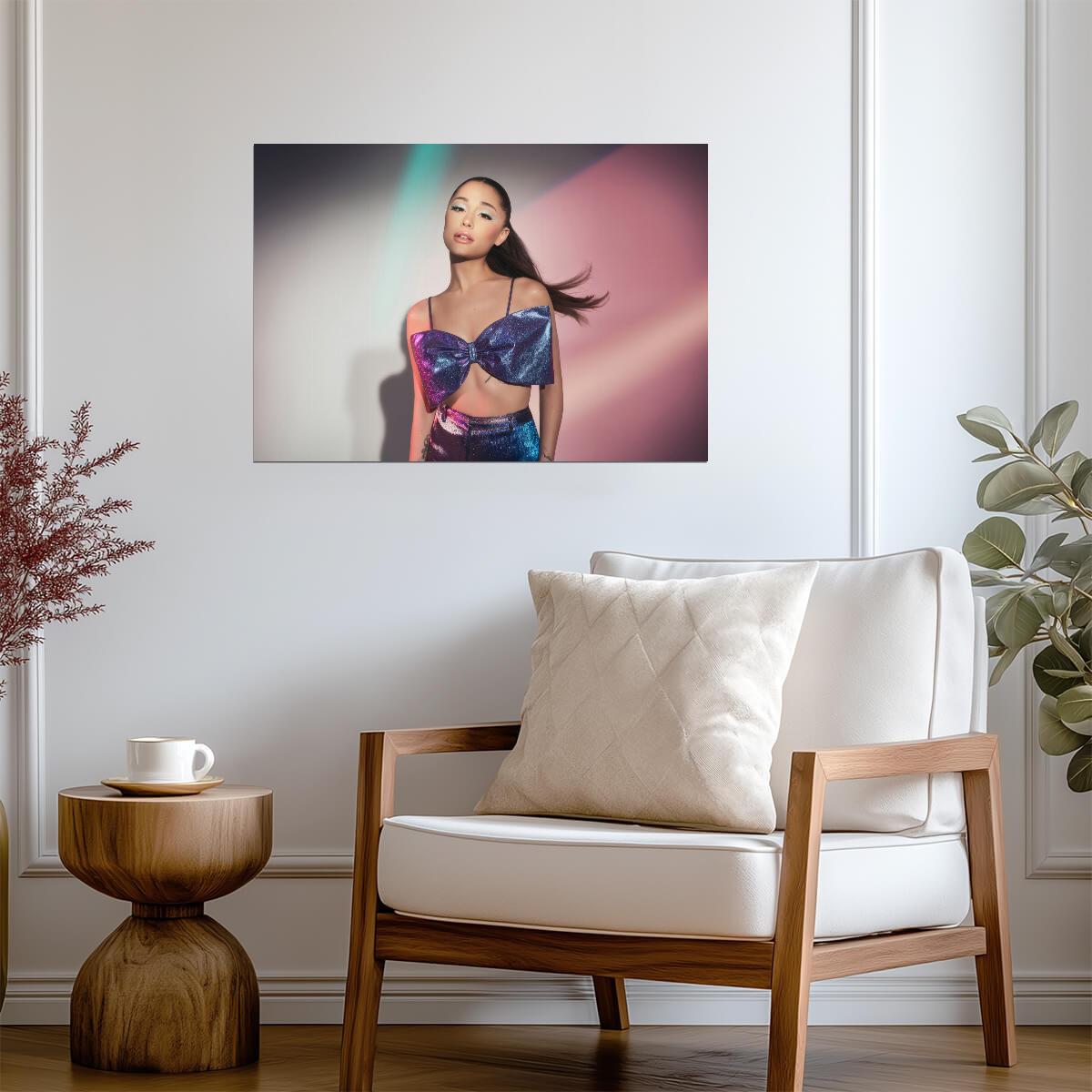 Ariana Grande Purple Bow Top Photoshoot | REM Campaign Poster | Celebrity Wall Art - Music Poster
