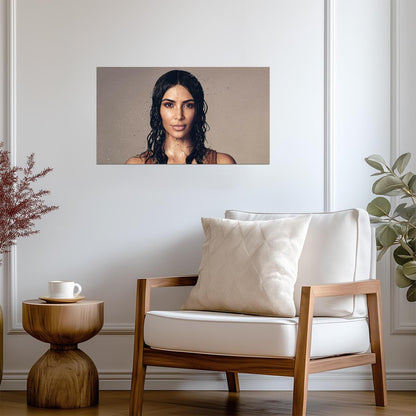 Kim Kardashian Wet Look | Close Up Portrait Poster | Celebrity Wall Art - Celebrities Poster