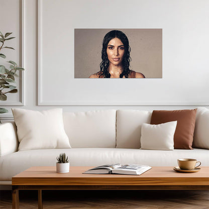 Kim Kardashian Wet Look | Close Up Portrait Poster | Celebrity Wall Art - Celebrities Poster