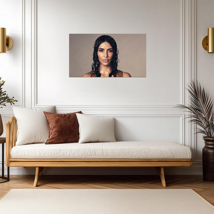 Kim Kardashian Wet Look | Close Up Portrait Poster | Celebrity Wall Art - Celebrities Poster