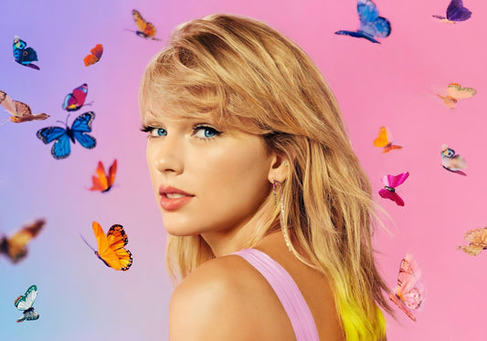 Taylor Swift Lover Era Photoshoot | Music Star Poster | Colorful Butterfly Wall Art - Music Poster